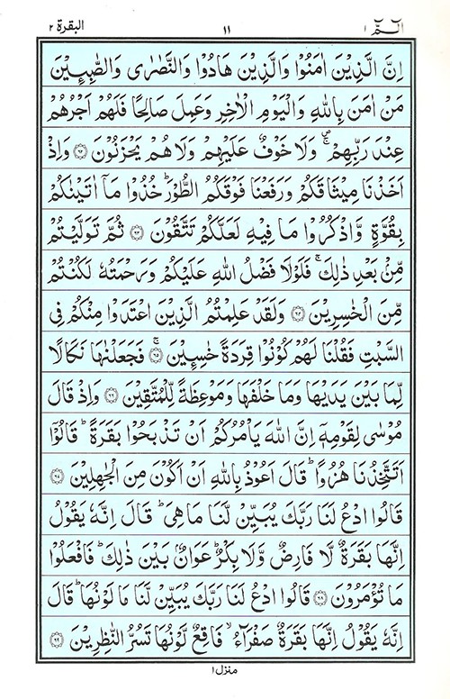 19 Para Quran Sharif