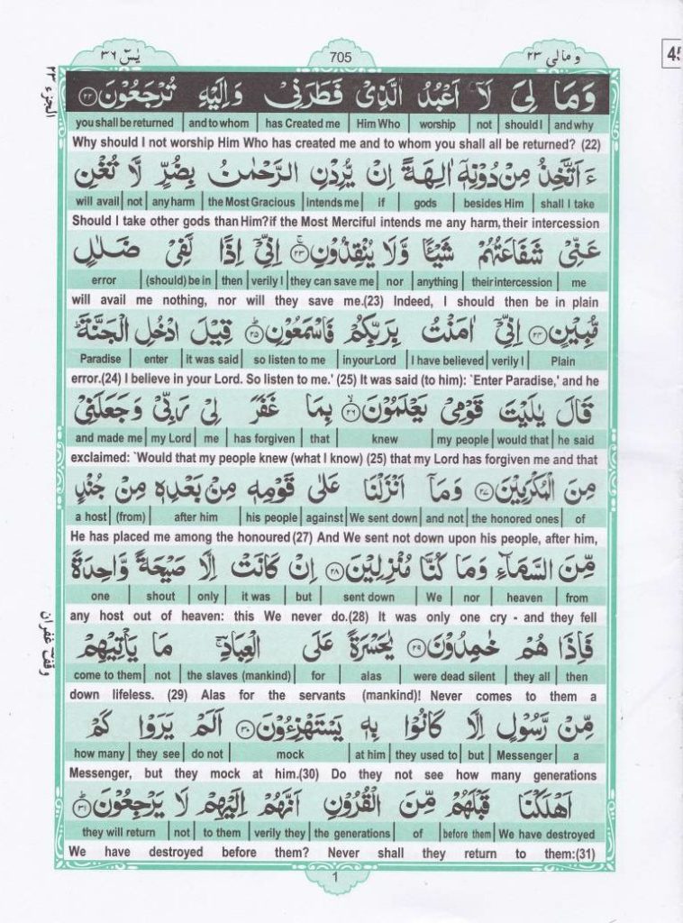 Read Holy Quran Para 23 Online - Read Quran in English Online at eQuranAcademy.com